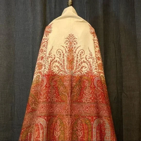 1800’s Wool Paisley Shawl -extra large! 146” x 64” - Picture 6 of 16